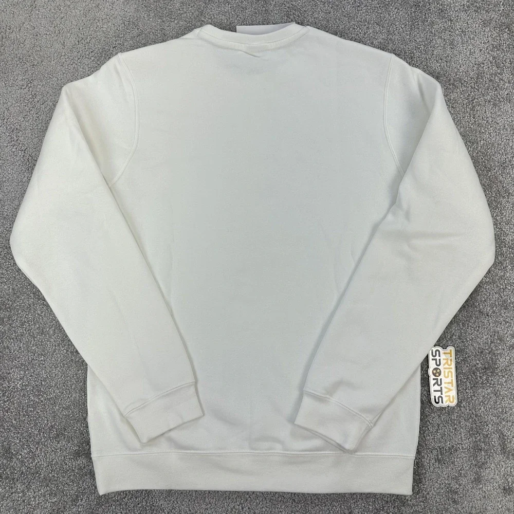 Nike Football Sweatshirt Mens Small White Club Fleece Crew Pullover Graphic